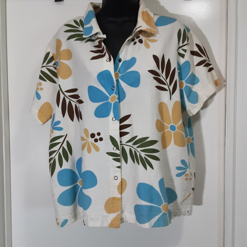Hot Cotton Blue and Yellow Button Down Shirt